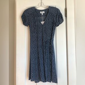 NWT & Other Stories blue floral wrap dress